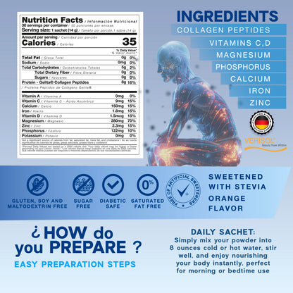 ARUM VTL German Collagen Peptides for Joints, Bones & Muscles | 98% Bioavailability